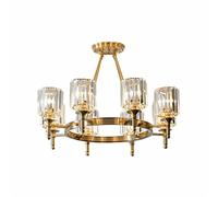 Living Room Copper E14 Gold Lighting K9 Crystal Led Pendant Chandelier (Size 6 Light D83.5cm)