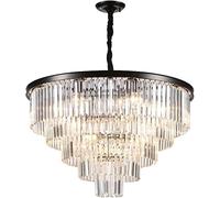 Living Room Crystal Pendant E14 Round Shape Embedded Ceiling Light Water Drop Hanging Lights, LED Chandelier