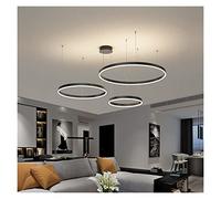 Living Room Large Chandelier Loft Modern Light Villa Stairwell Hotel Circle Pendant Lights for The Kitchen for Dining Room Lamps Modern LED Chandelier (60 80)