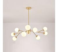 Living Room Wrought Iron Sputnik Chandelier, Height Adjustable E27 Pedestal Bedroom Ceiling Pendant Light with Small Spotlight Dining Room Bar Decorative Lighting Fixture