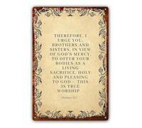 Living Sacrifice Verse Tin Sign Room 12x8 Inch