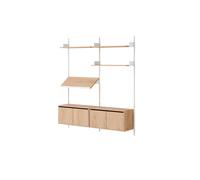 Living Shelf Librería Con Puertas Baja Roble