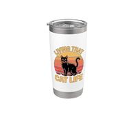Living That Cat Life Vaso térmico de acero inoxidable de doble pared