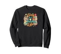 Living That Teacher Life Books Apple Educator School Sudadera