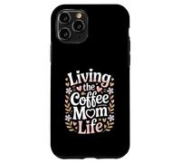 Living The Coffee Mom Life Cafeína Amante Corazones Carcasa para iPhone 11 Pro