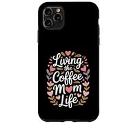 Living The Coffee Mom Life Cafeína Amante Corazones Carcasa para iPhone 11 Pro MAX