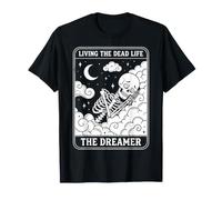Living The Dead Life Skeleton Dreamer Tarot Occult Camiseta