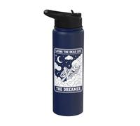 Living The Dead Life Skeleton Dreamer Tarot Occult Stainless Steel Insulated Water Bottle