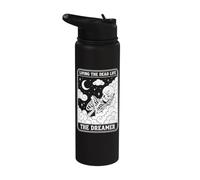 Living The Dead Life Skeleton Dreamer Tarot Occult Stainless Steel Insulated Water Bottle