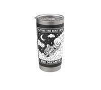 Living The Dead Life Skeleton Dreamer Tarot Occult Vaso térmico de acero inoxidable de doble pared