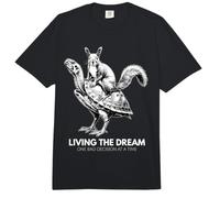 Living The Dream Funny Ardilla Montando Tortuga Diseño Comfort Colors Adult Heavyweight T-Shirt