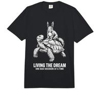Living The Dream Funny Ardilla Montando Tortuga Diseño Comfort Colors Adult Heavyweight T-Shirt