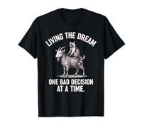 Living The Dream One Bad Decision at a Time Raccoon & Goat Camiseta