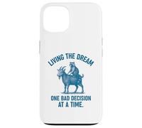 Living the Dream One Bad Decision at a Time Raccoon & Goat Carcasa para iPhone 13