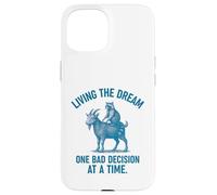 Living the Dream One Bad Decision at a Time Raccoon & Goat Carcasa para iPhone 15