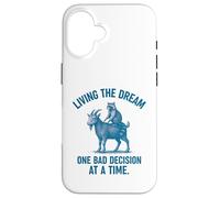 Living the Dream One Bad Decision at a Time Raccoon & Goat Carcasa para iPhone 16