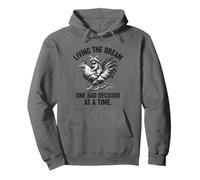 Living The Dream One Bad Decision At A Time Raccoon Rooster Sudadera con Capucha