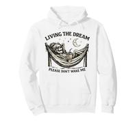 Living The Dream: Skeleton Coffee, Divertido Humor gótico, Luna Sudadera con Capucha