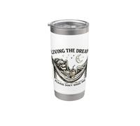 Living the Dream: Skeleton Coffee, divertido humor gótico, luna Vaso térmico de acero inoxidable de doble pared