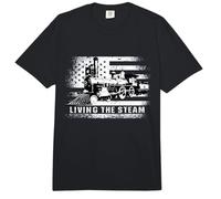 Living The Steam - Bandera Estadounidense de Locomotora de Vapor Estadounidense Comfort Colors Adult Heavyweight T-Shirt
