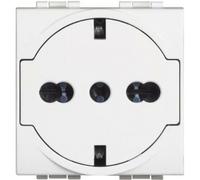 LIVINGLIGHT PRESA FLAT STANDARD 2 POLOS + TIERRA 16A BLANCO COLOR N4140/16F