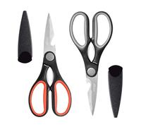 LIVINGO Tijeras de cocina de acero inoxidable, 2 unidades, afiladas y duraderas, versátiles, para pollo, pescado, carne, hierbas