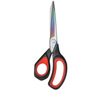 LIVINGO Tijeras de tela para zurdos, 24 cm, con revestimiento de titanio, acero inoxidable de alto rendimiento, para costura, cuero, alfombras, papel y más