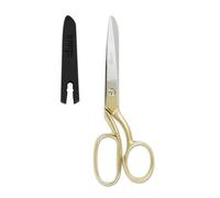 LIVINGO Tijeras de tela profesionales: tijeras de sastre multifuncionales de acero inoxidable pesado, hoja curvada para cuero, tela y costura, 20 cm, doradas, para uso doméstico