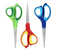 LIVINGO Tijeras para zurdos para adultos, revestimiento de acero inoxidable forjado, tijeras de agarre cómodas, superafiladas para zurdos, para oficina, hogar, uso general, manualidades profesionales