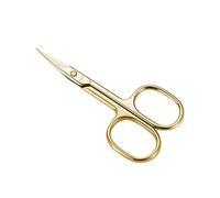 LIVINGO Tijeras profesionales de corte de uñas, cuchilla curvada afilada multiusos de acero inoxidable para manicura, cutícula pedicura, herramienta de aseo de uñas y uñas de los pies con funda, oro