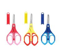 LIVINGO Tijeras romas para niños de 5 pulgadas: tijeras de seguridad de acero inoxidable para niños preescolares, escuela para estudiantes, aula, manualidades, colores surtidos, paquete de 3