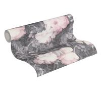 Livingwalls 369212 Metropolitan Stories Anke & Daan Amsterdam - Papel pintado con flores (10,05 m x 0,53 m), color gris y rosa