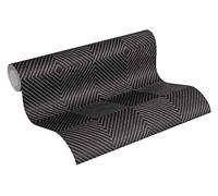 Livingwalls 369265 - Papel pintado no tejido, Metallic Schwarz, 10,05 m x 0,53 m