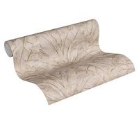 Livingwalls 369271 - Papel pintado no tejido, Beige Grau Metallic, 10,05 m x 0,53 m