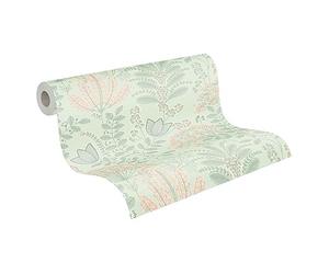 Livingwalls 393493 Famous Garden 393493 Papel pintado no tejido, aspecto floral, 10,05 x 0,53 m, verde