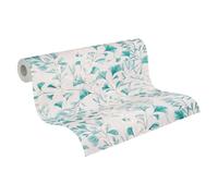 Livingwalls Anna D'Andrea Papel pintado no tejido Floral 10,05 m x 0,53 m - Azul, gris, blanco - Papel pintado con hojas trepadoras - 782234