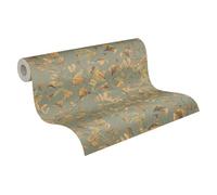 Livingwalls Anna D'Andrea Papel pintado no tejido Floral 10,05 m x 0,53 m - Marrón, amarillo, verde, gris - Papel pintado Hojas enredaderas - 782231