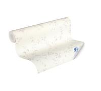 Papeles pintados Livingwall DESIGNDROP - Papel pintado no tejido pre-cubierto floral en crema, violeta - 10,05m x 0,53m - papel pintado flores para dormitorio -784971