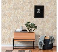 Livingwalls Famous Garden 393491 - Papel pintado no tejido (10,05 m x 0,53 m), diseño floral, color blanco, naranja y amarillo