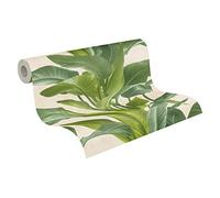 Livingwalls Flores Antonio - Barcelona Metropolitan Stories 2 A.S. Création Papel pintado tejido no tejido 10.05 m x 0.53 m Crema Verde Fabricado en Alemania 378623 37862-3