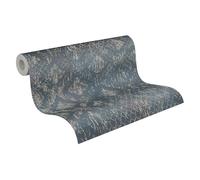 livingwalls Hot Spots papel pintado no tejido con efecto metálico en azul, plata, metálico - papel pintado decorativo 10,05 x 0,53 m - 786724