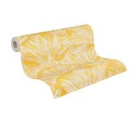 Livingwalls Hot Spots papel pintado no tejido con motivo de hojas en amarillo, crema, beige, metálico - papel pintado decorativo 10,05 x 0,53 m Made in Germany - 781984