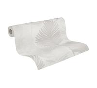 Livingwalls Hot Spots papel pintado no tejido con motivo de hojas en blanco, gris claro - papel pintado decorativo 10,05 x 0,53 m Made in Germany - 786733