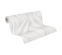 Livingwalls Hot Spots papel pintado no tejido con motivo de hojas en blanco, gris claro, plata, metálico - papel pintado decorativo 10,05 x 0,53 m Made in Germany - 786555