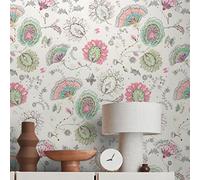 Livingwalls House of Turnowsky 388991 - Papel pintado no tejido (10,05 m x 0,53 m), diseño floral, color blanco
