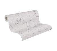 Livingwalls Marmol Alena - St. Petersburg Metropolitan Stories 2 A.S. Création Papel pintado tejido no tejido 10.05 m x 0.53 m Gris Metálico Blanco Fabricado en Alemania 378556 37855-6