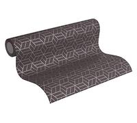 Livingwalls Metropolitan Stories Lizzy London 369201 - Papel pintado geométrico no tejido con purpurina marrón metalizado, 10,05 m x 0,53 m