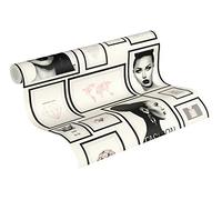 Livingwalls Metropolitan Stories Lola Paris 369181 - Papel pintado con marco de fotos (10,05 m x 0,53 m), color gris, negro y blanco