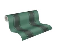 Livingwalls Michalsky 399834 - Papel pintado (fieltro), diseño de rayas, color verde, negro y gris