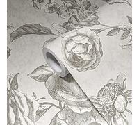 Livingwalls My Home My Spa 387001 - Papel pintado (10,05 x 0,53 m), diseño de flores, color gris claro